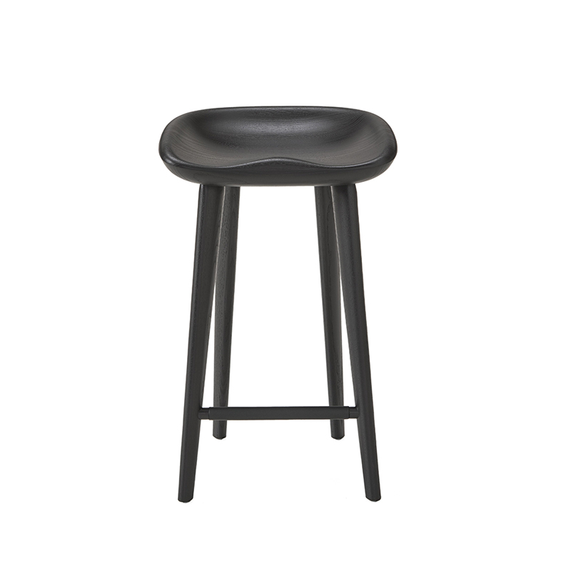 Tabouret haut TRACTOR STOOL H 63 Frêne ébène BASSAMFELLOWS