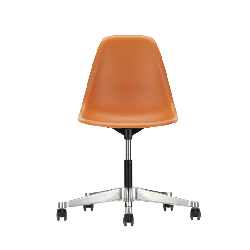 Fauteuil de bureau EAMES PLASTIC SIDE CHAIR PSCC Orange rouille RE VITRA