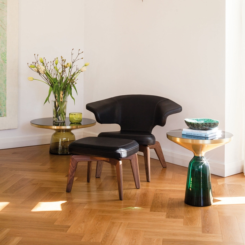 Table d'appoint guéridon BELL SIDE TABLE Orange ambré CLASSICON