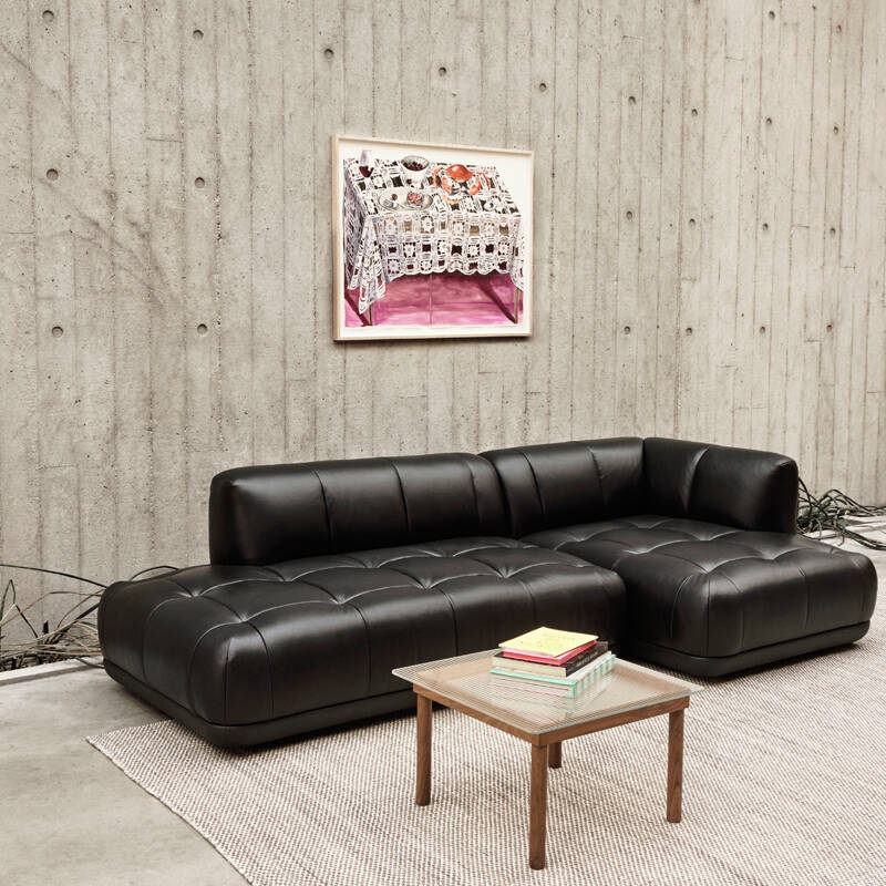 Canapé QUILTON Combinaison 21 L 281 Cuir Sense noir HAY