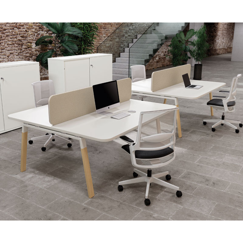 Bench ATREO WOOD double Blanc/ chêne SILVERA PRO