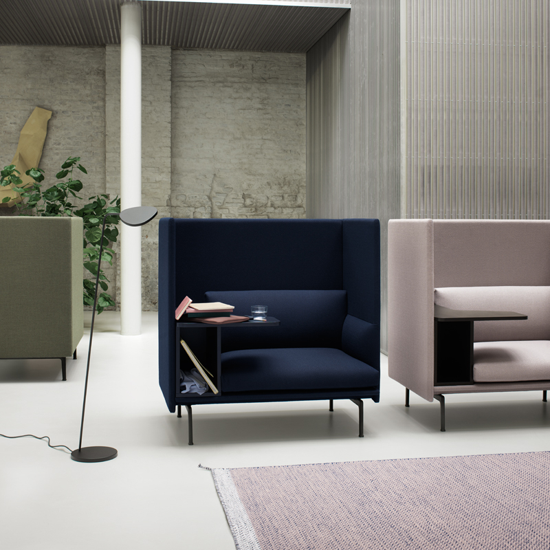 Fauteuil OUTLINE HIGHBACK WORK Bleu foncé 554 MUUTO