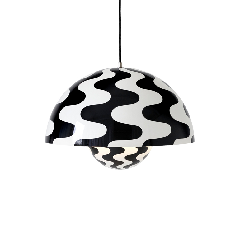Suspension FLOWERPOT VP2 Pattern noir & blanc AND TRADITION