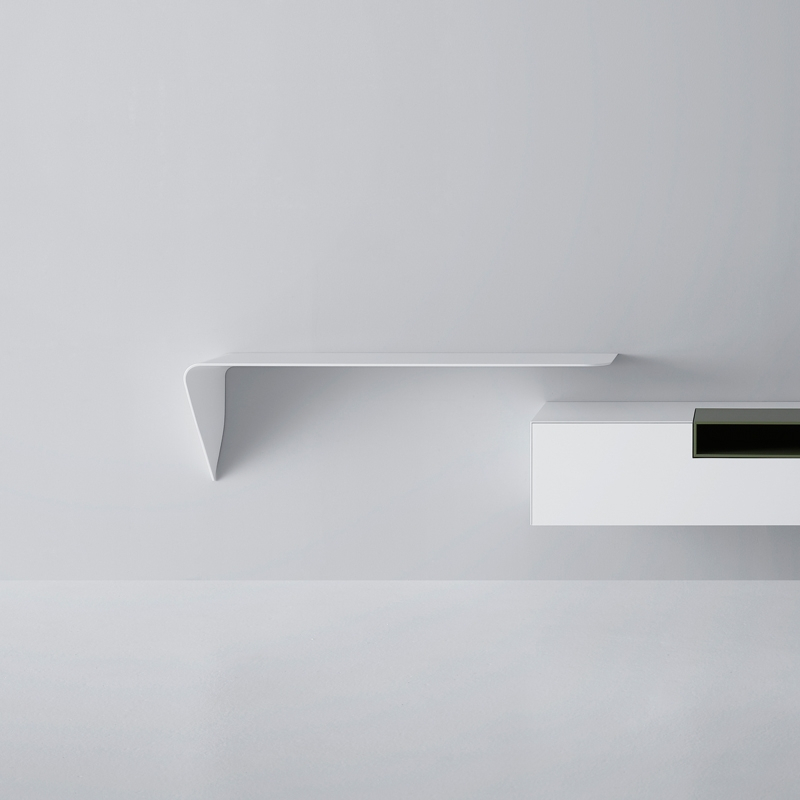 Bureau MAMBA LIGHT gauche Blanc MDF