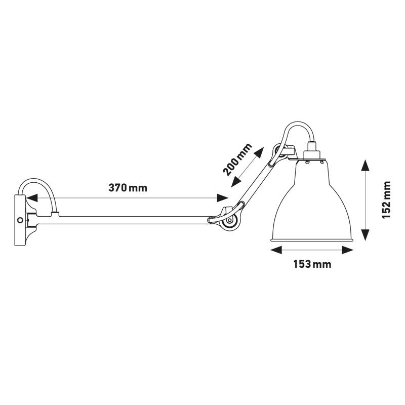 Applique GRAS N°204 L40 Noir DCW EDITIONS