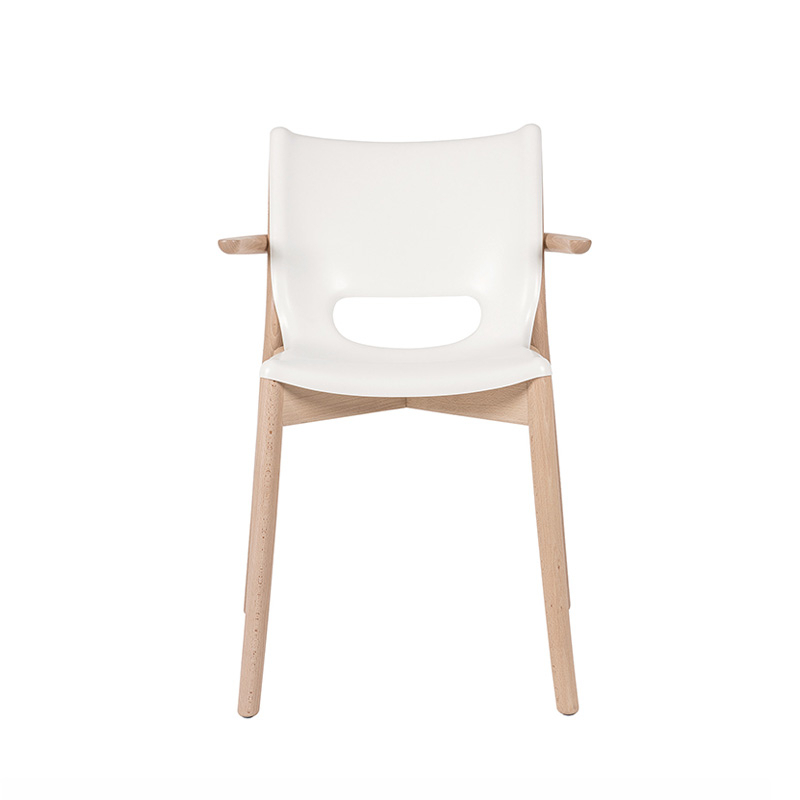 Chaise POÊLE avec accoudoirs Blanc/ hêtre naturel ALESSI