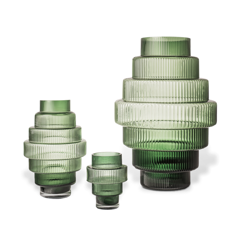 Vase Vase STEPS L Vert foncé POLS POTTEN