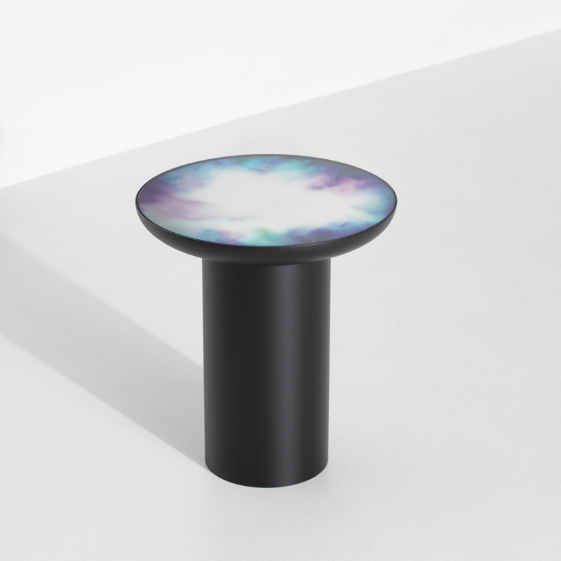 Table d'appoint guéridon FRANCIS Aquarelle bleu-violet PETITE FRITURE