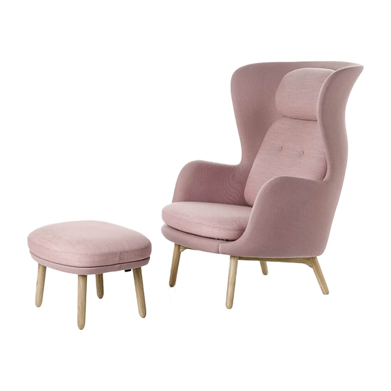 RO pieds bois et repose-pieds RO Rose clair Steelcut 605 Canvas 614 FRITZ HANSEN