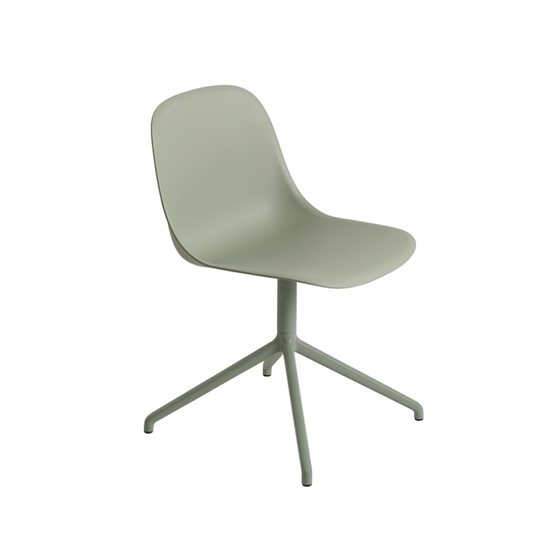 Chaise FIBER CHAIR pied central Vert cendré MUUTO