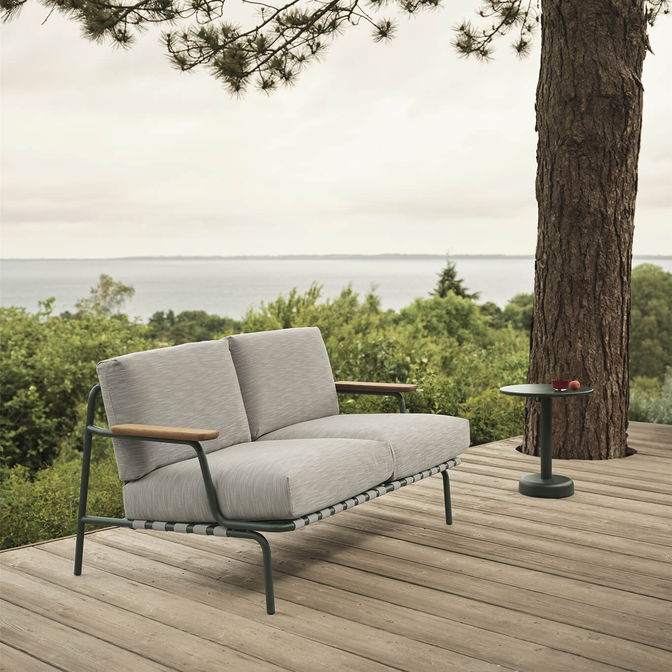 Canapé extérieur SETTLE 2 Places Ribbed Weave 2/ Vert foncé MUUTO