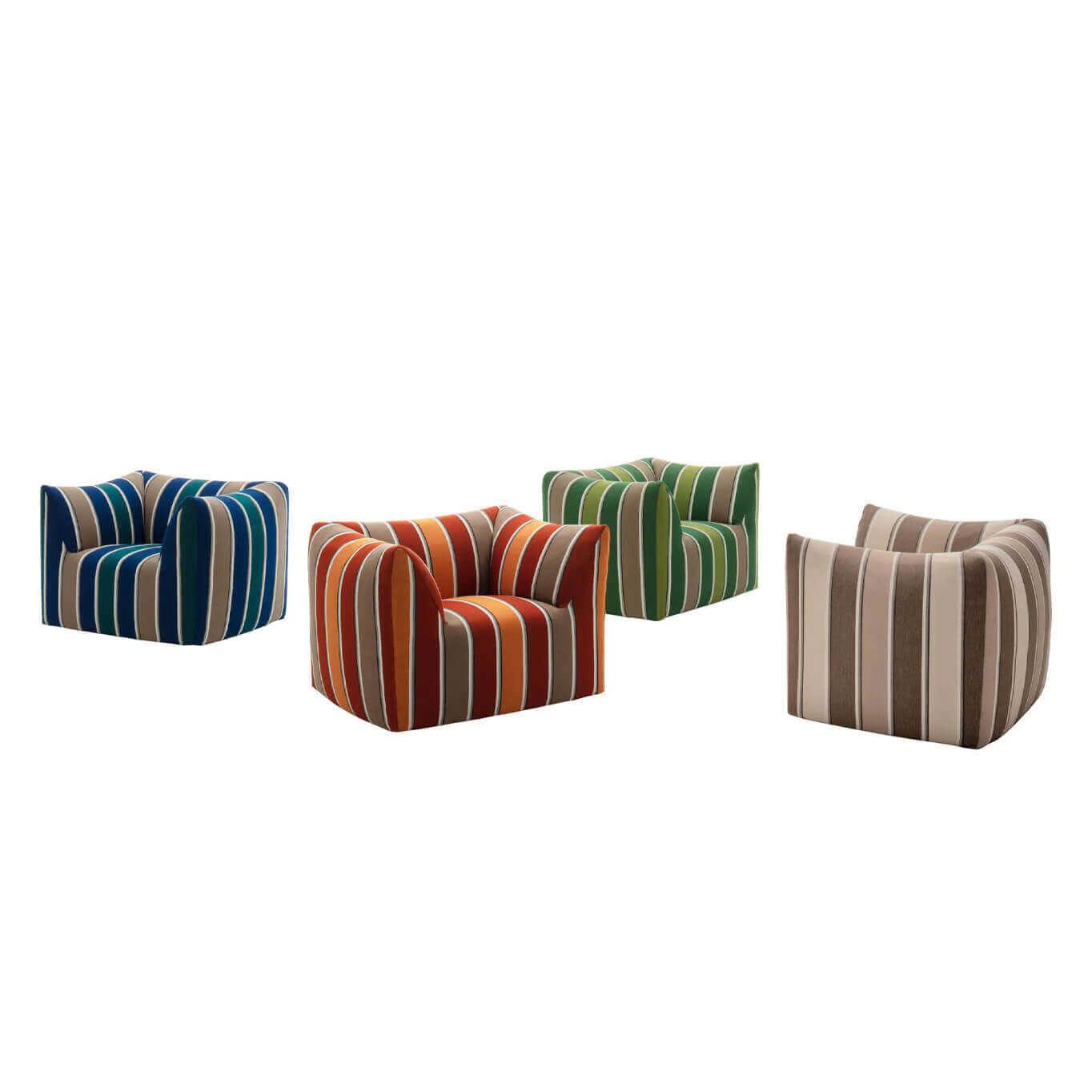 LA BAMBOLA Jacquard Lima raie bleue B&B ITALIA