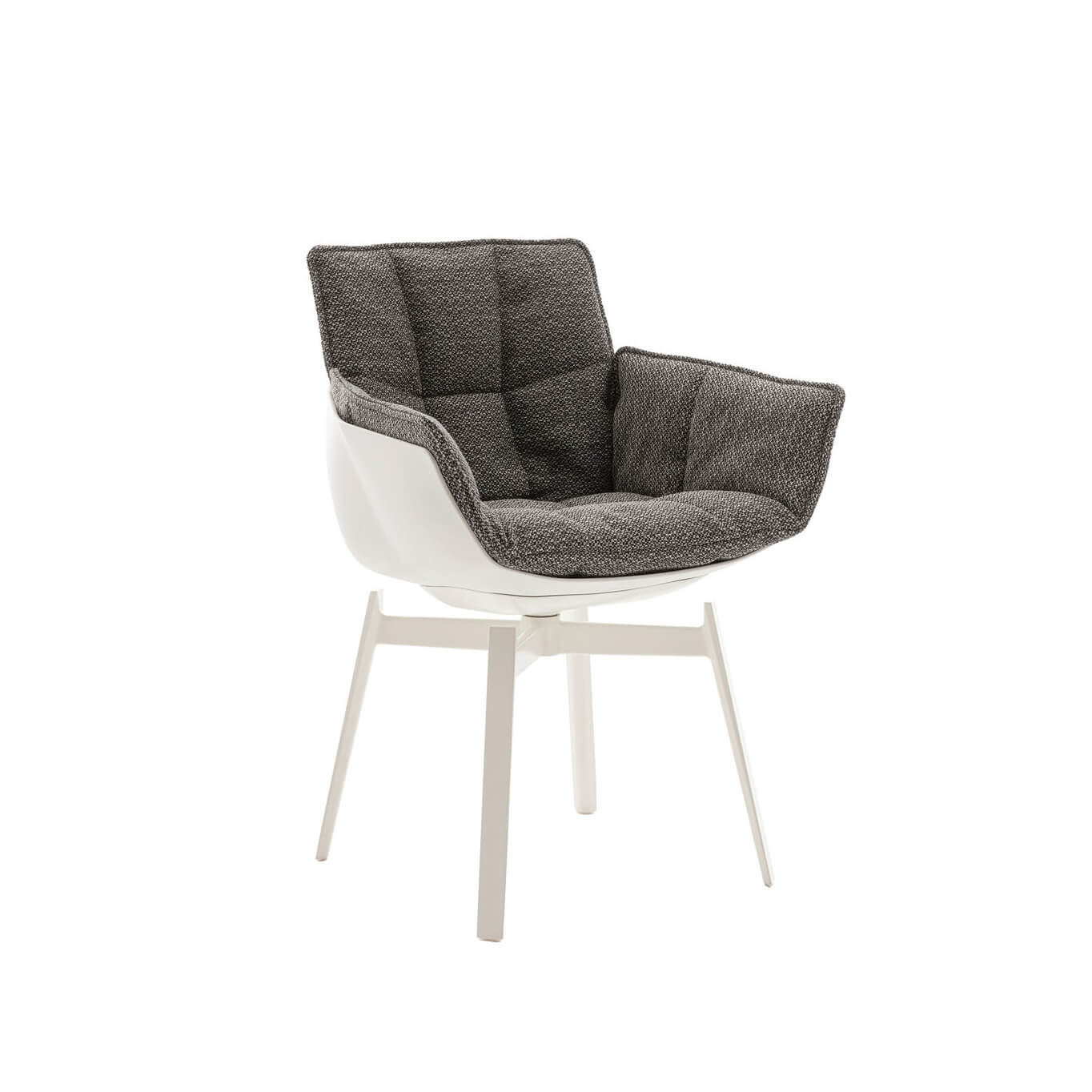 HUSK avec accoudoirs Rattier Antille marron/gris B&B ITALIA