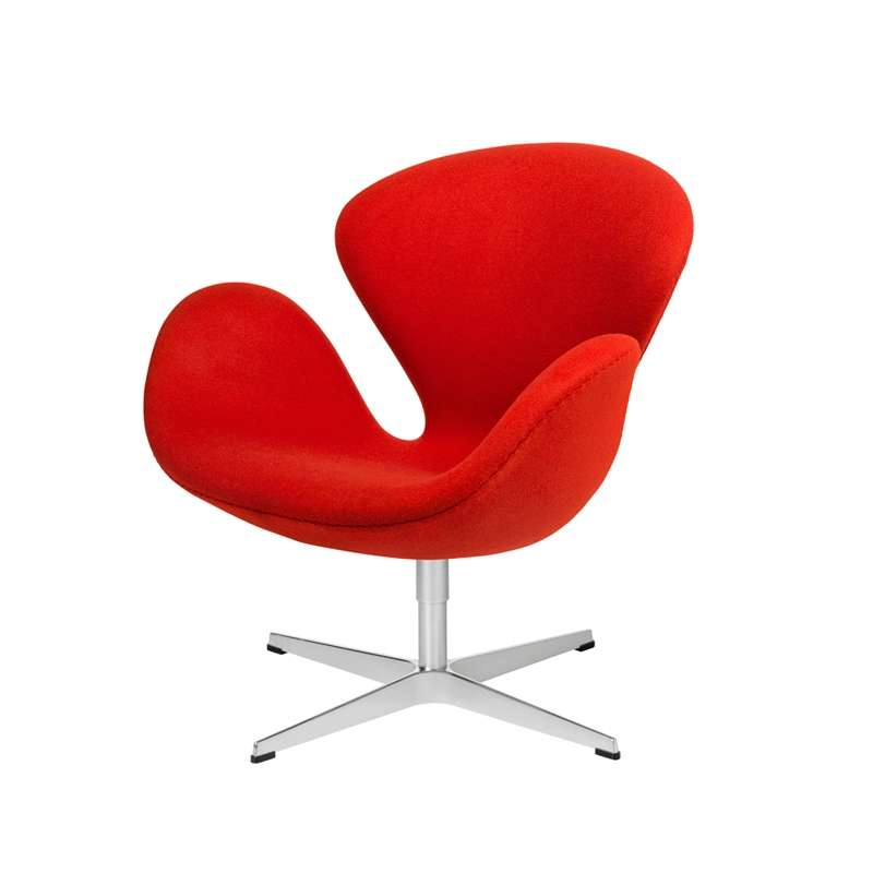 Fauteuil CYGNE Tissu Divina Rouge 623 FRITZ HANSEN
