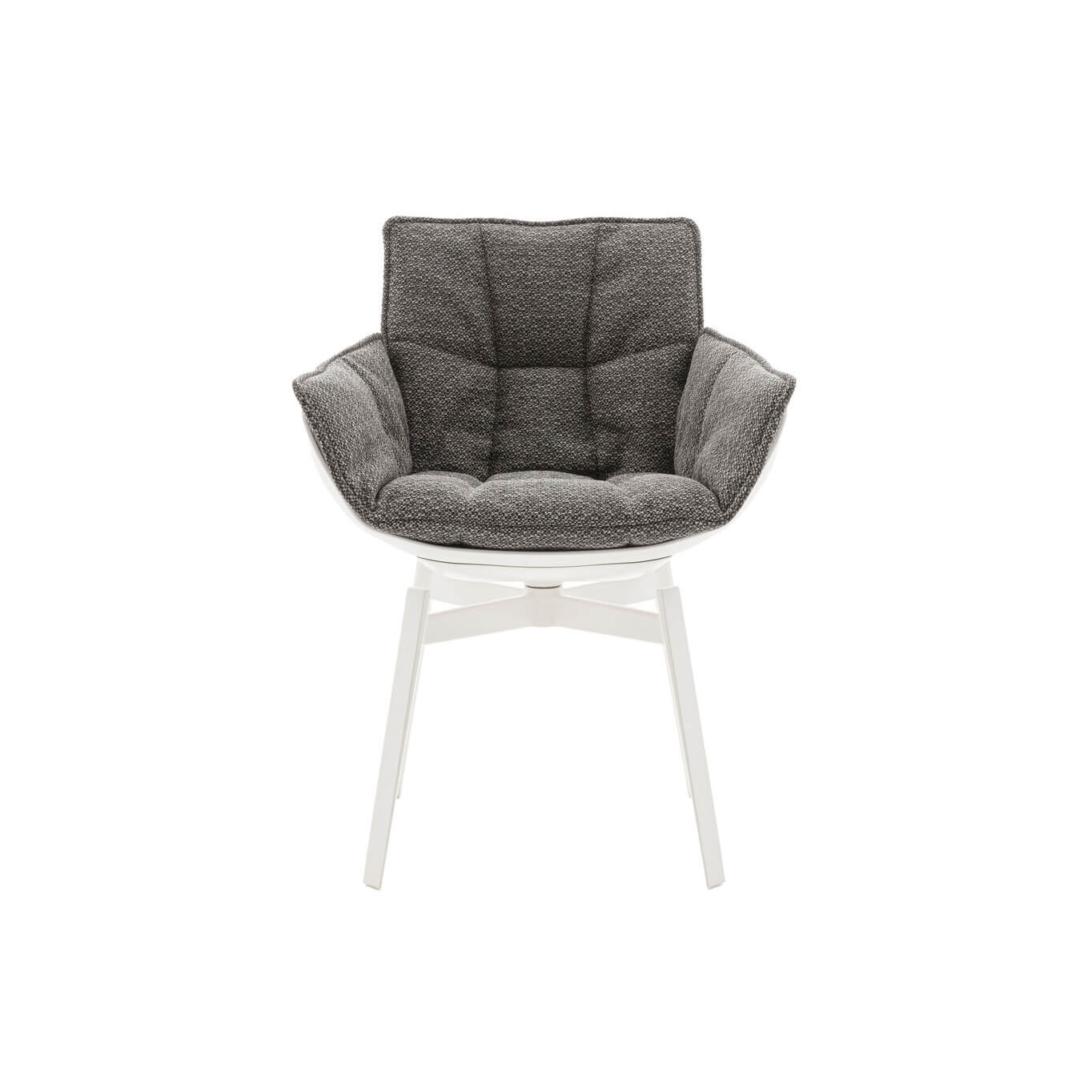 HUSK avec accoudoirs Rattier Antille marron/gris B&B ITALIA