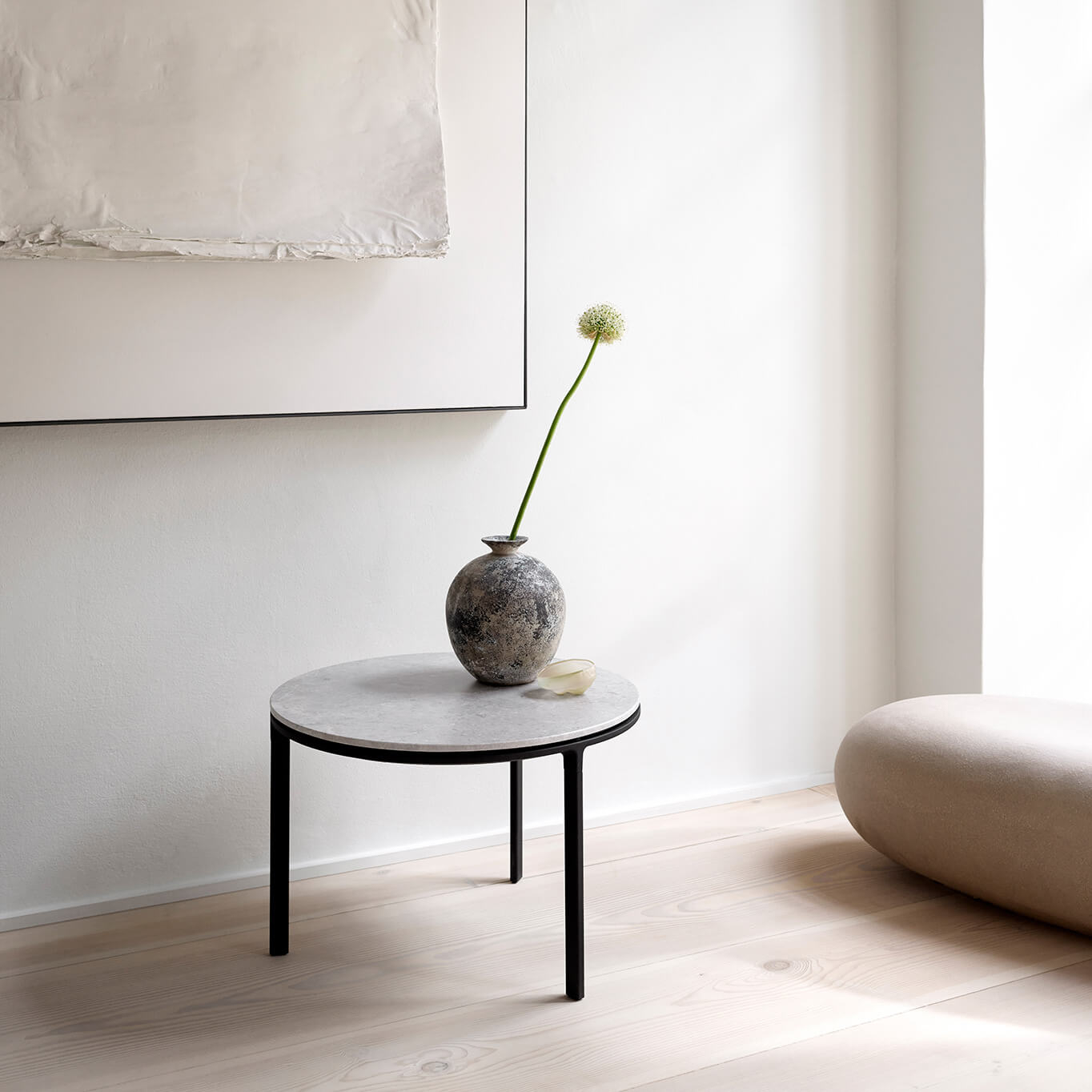 COFFEE TABLE Ø 60 Marbre Sky gris VIPP