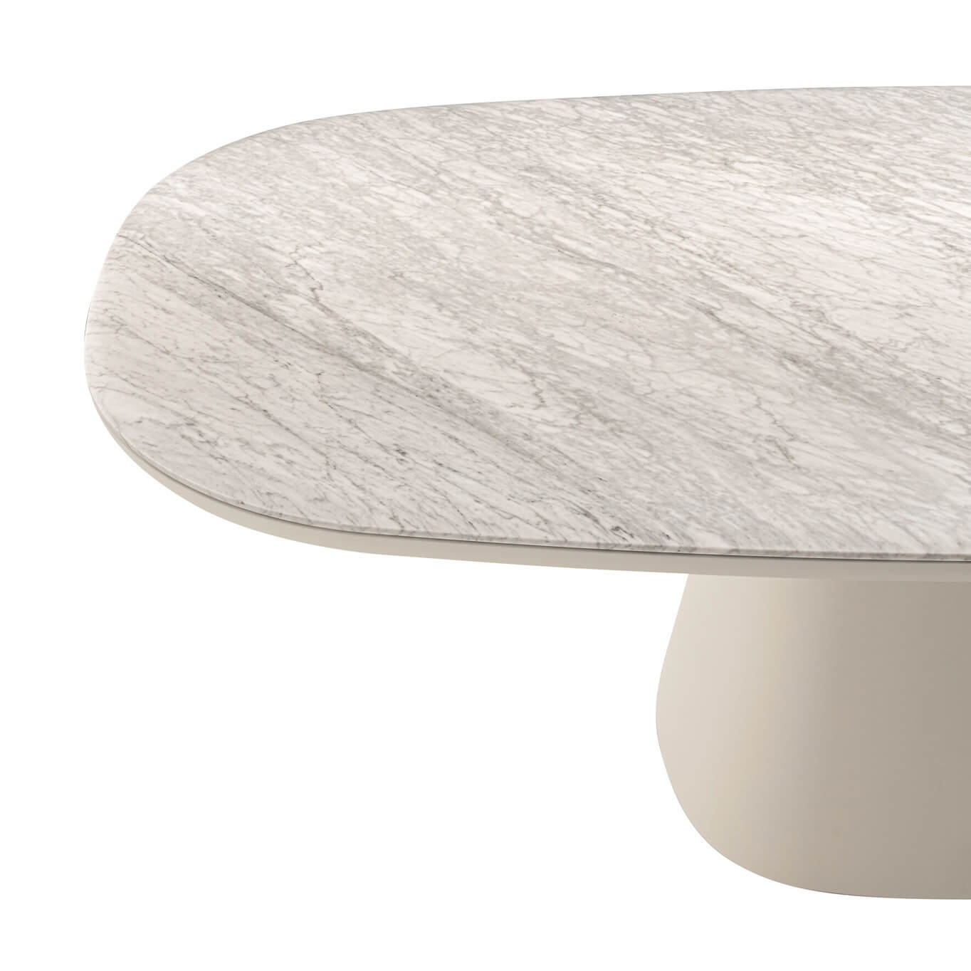 ALLURE O' rectangulaire L 200 Marbre blanc Carrara base blanche B&B ITALIA