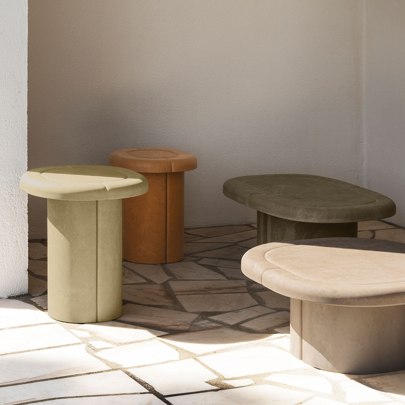 Table d'appoint guéridon ALDER Terracotta MATER