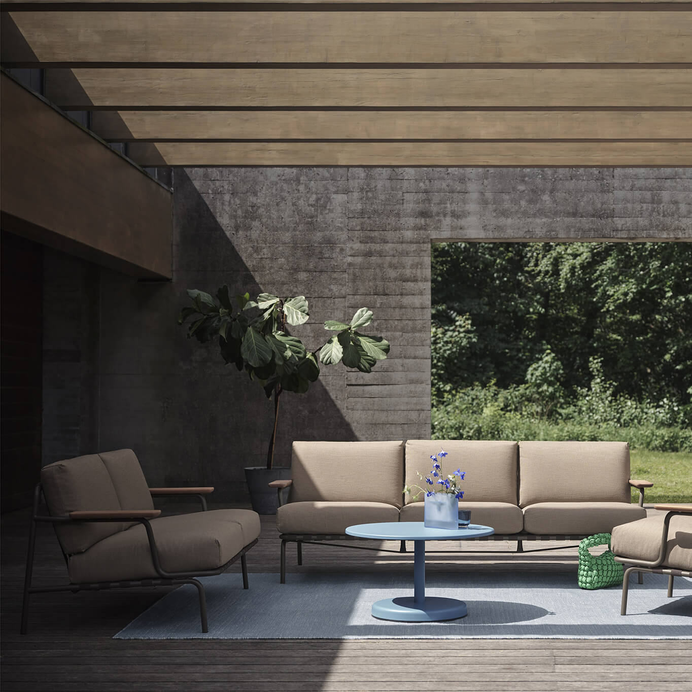 Canapé extérieur SETTLE 2 Places Ribbed Weave 5/ Taupe MUUTO