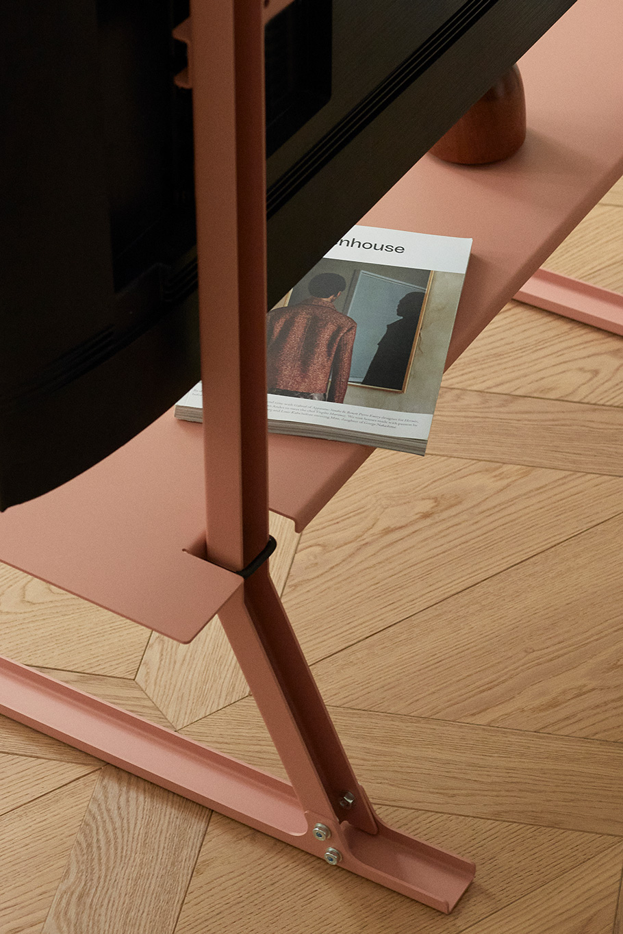 Meuble TV Support TV BENDY Haut Vieux Rose PEDESTAL