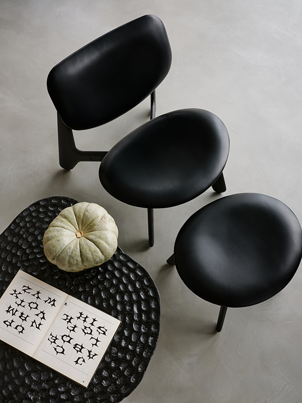Fauteuil SLAB LOUNGE Cuir noir TOM DIXON