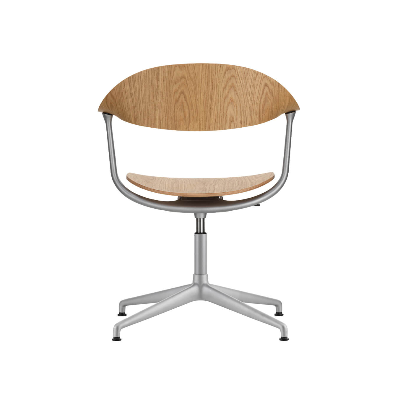 MYNT Chêne / Aluminium sablé 4 branches patins VITRA