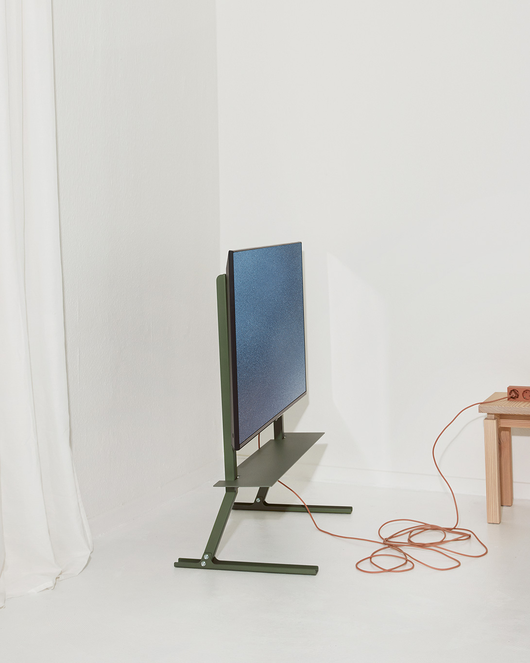 Meuble TV Support TV BENDY Haut Vert Mousse PEDESTAL