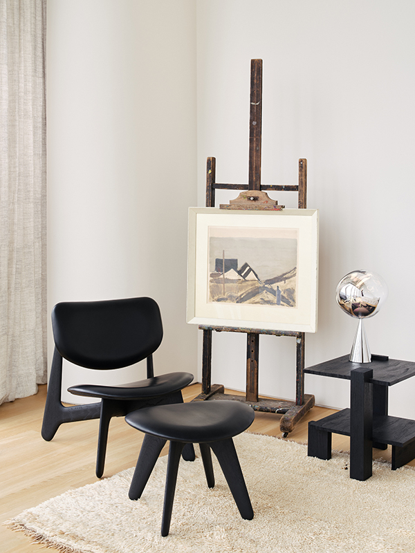Fauteuil SLAB LOUNGE Cuir noir TOM DIXON