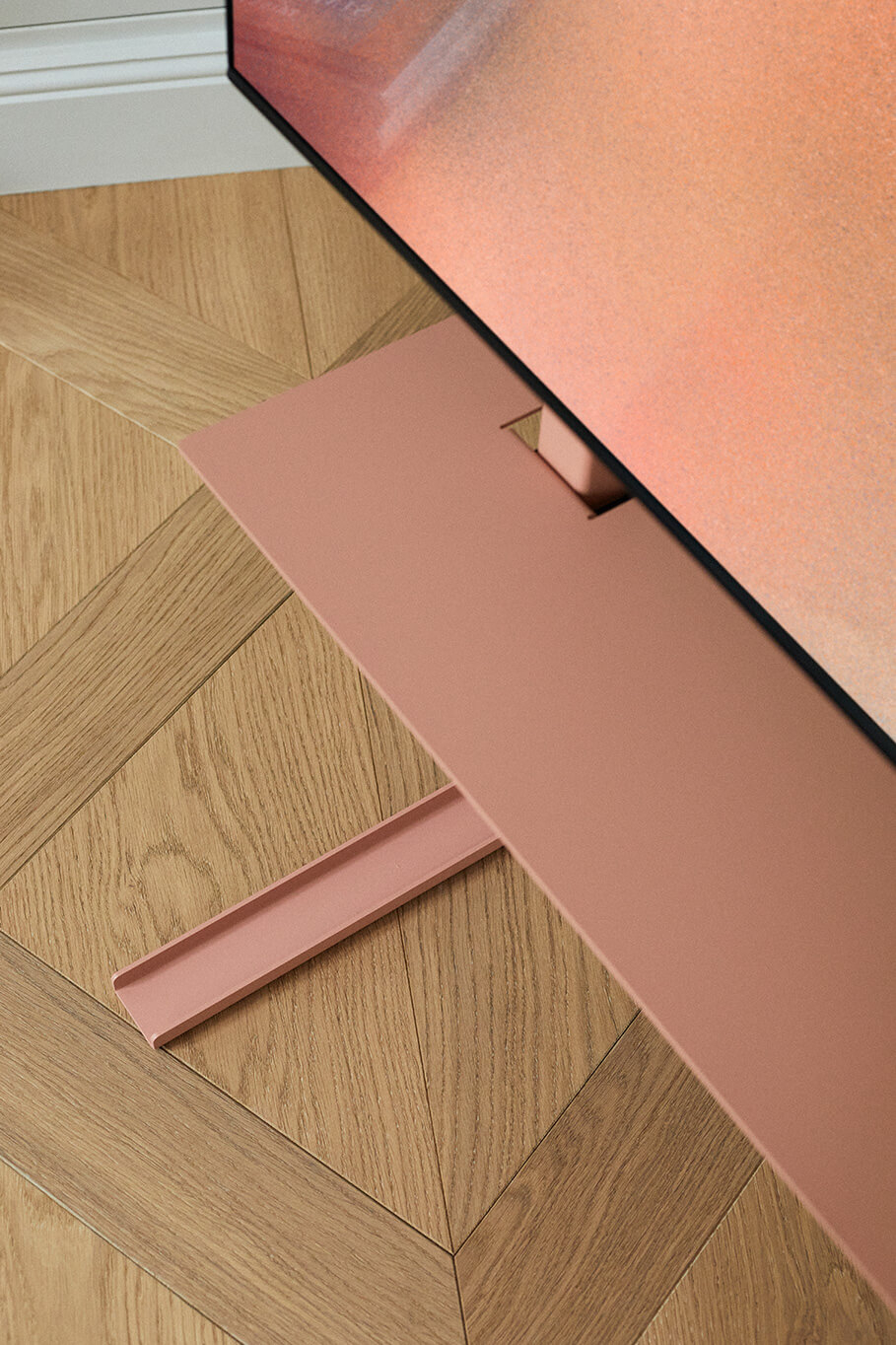 Etagère Plate pour support TV Vieux Rose PEDESTAL