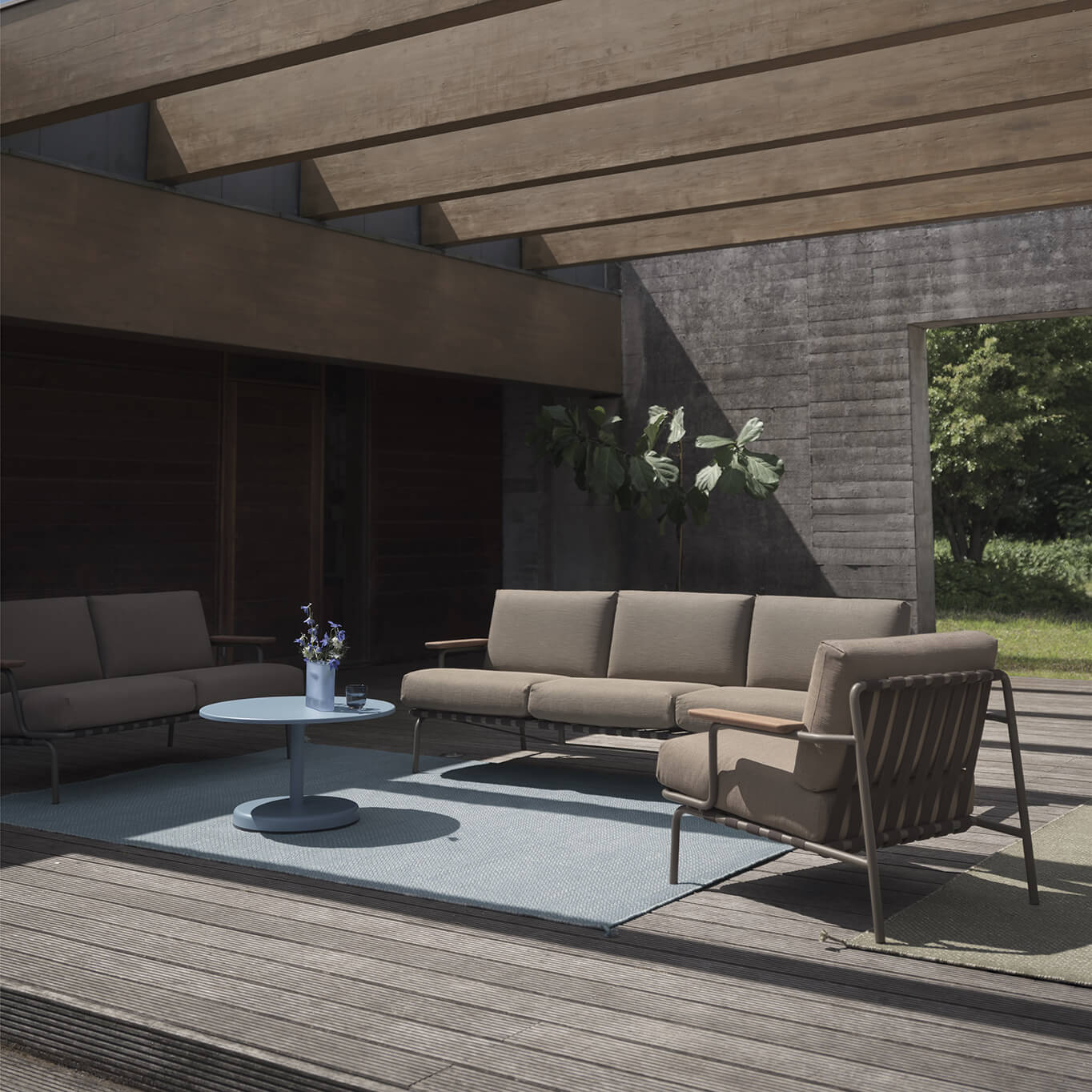 Canapé extérieur SETTLE 2 Places Ribbed Weave 5/ Taupe MUUTO