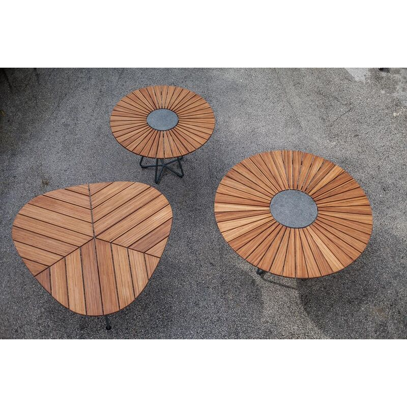 Table extérieur Table CIRCLE Ø 150 Bambou/ gris HOUE