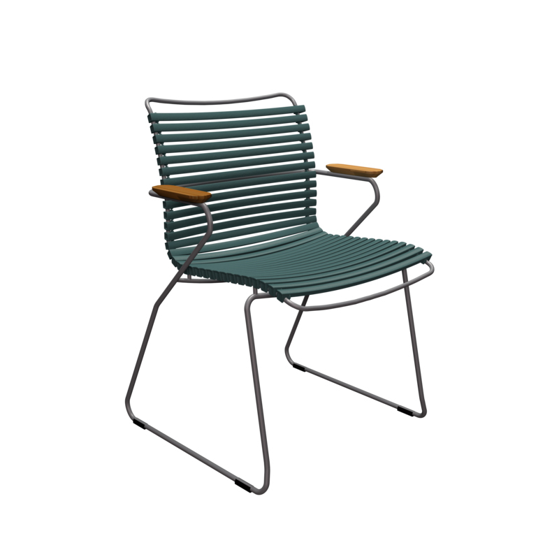 Chaise extérieur Chaise CLICK avec accoudoirs Vert sapin HOUE