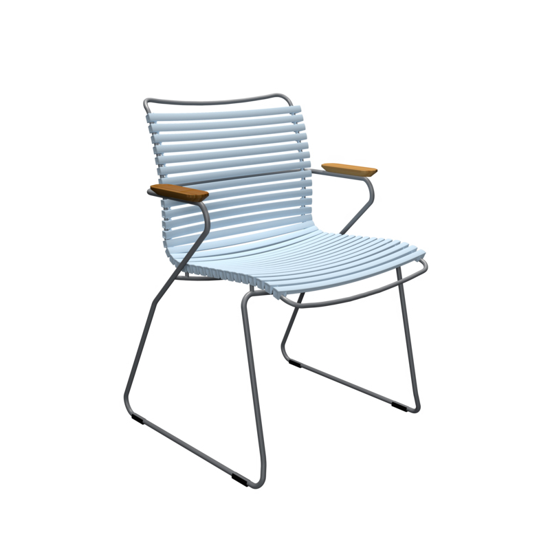 Chaise extérieur Chaise CLICK avec accoudoirs Bleu clair cendré HOUE