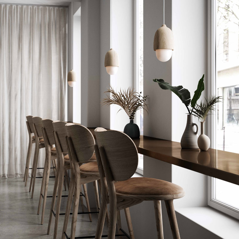 Suspension TERHO Naturel/ verre blanc opalin MATER
