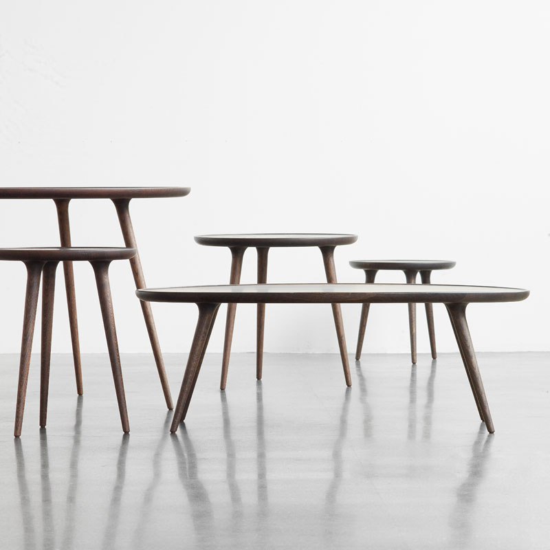 Table d'appoint guéridon ACCENT Medium Chêne laqué mat MATER