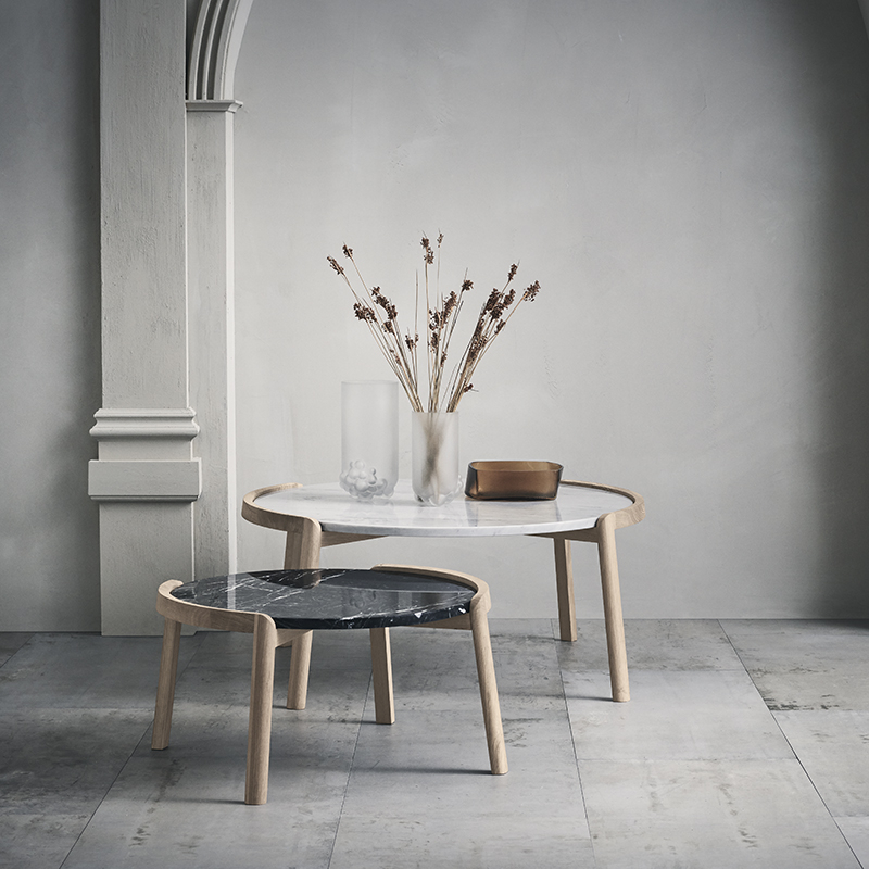 Table basse MIX Ø 65 Marbre brun BOLIA