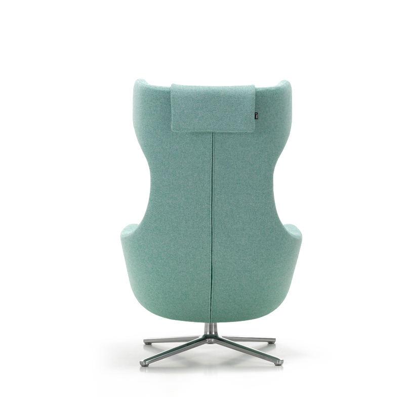 Fauteuil GRAND REPOS Dumet 27 bleu voilé/ vert émeraude VITRA