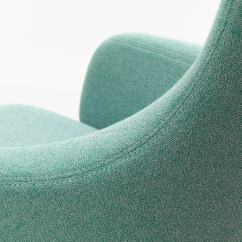 Fauteuil GRAND REPOS Dumet 27 bleu voilé/ vert émeraude VITRA