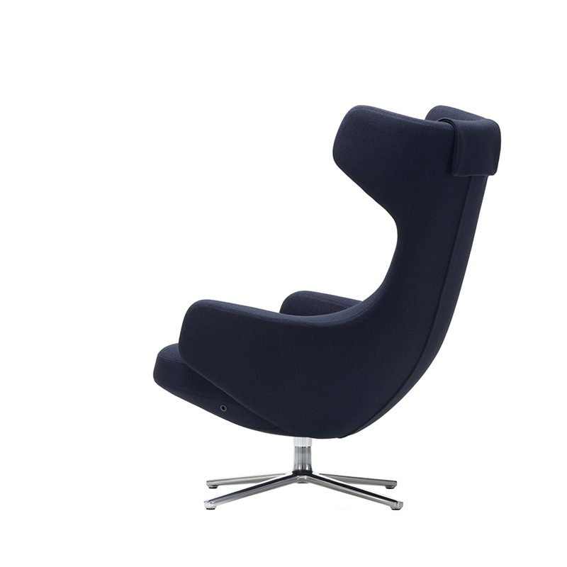 Fauteuil GRAND REPOS Credo bleu foncé/ noir VITRA