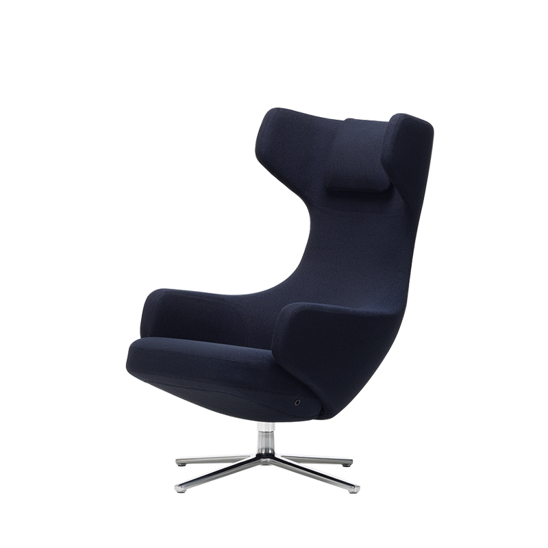 Fauteuil GRAND REPOS Credo bleu foncé/ noir VITRA