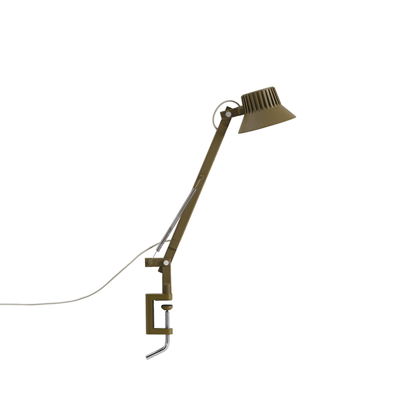 Lampe de bureau DEDICATE S1 base étau Vert marron MUUTO