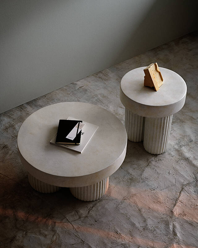 Table d'appoint guéridon GEAR Tall Craie NORR11