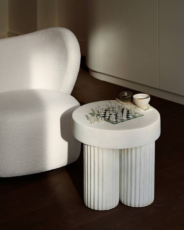 Table d'appoint guéridon GEAR Tall Craie NORR11