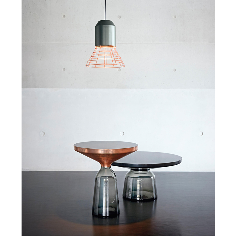 Table d'appoint guéridon BELL SIDE COPPER Gris quartz CLASSICON