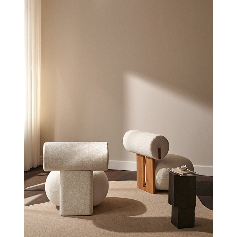 Fauteuil HIPPO entièrement tapissé Barnum Bouclé 24 NORR11