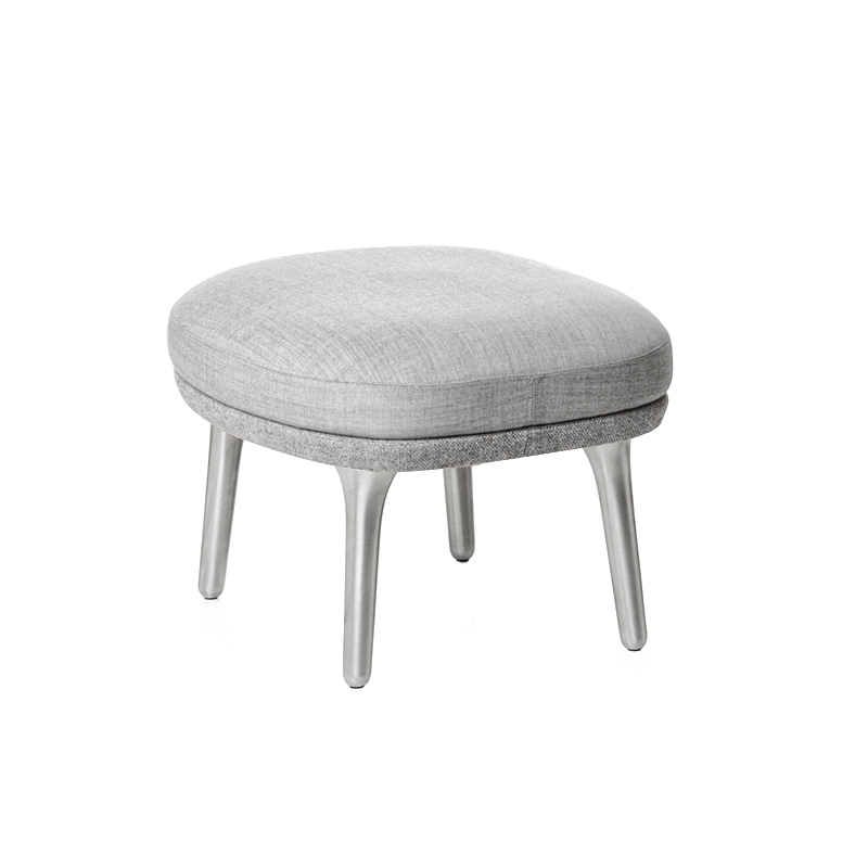 Pouf Repose-pieds RO pieds aluminium Gris clair    Hallingdal 130  Canvas 124 FRITZ HANSEN