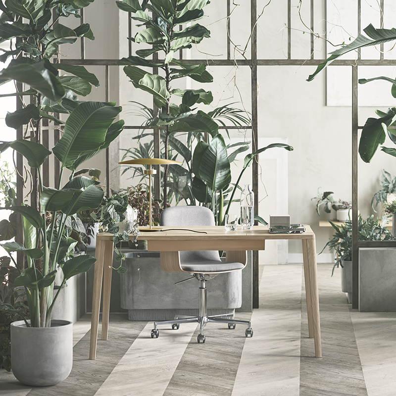Fauteuil de bureau PALM Step Melange gris clair/ chêne huilé BOLIA