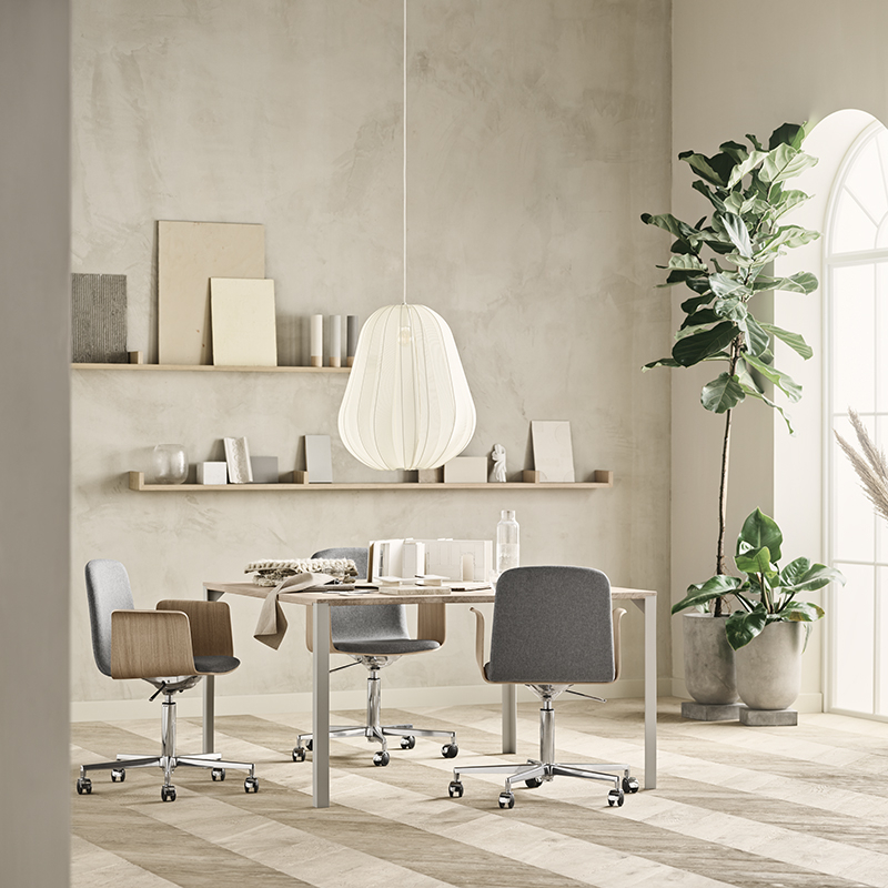 Fauteuil de bureau PALM Step Melange gris clair/ chêne huilé BOLIA