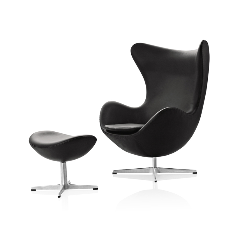 Pouf Repose-pieds EGG Noir FRITZ HANSEN