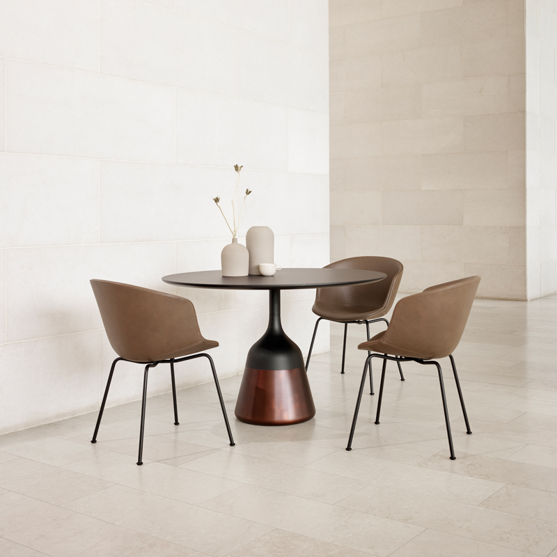 Table COIN Stratifié noir/ noir & laiton bruni WENDELBO